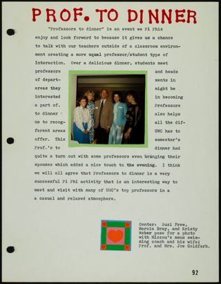 Missouri Alpha Chapter History Binder, 1985-1986, Page 90