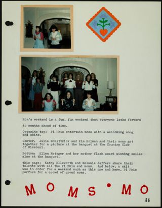 Missouri Alpha Chapter History Binder, 1985-1986, Page 84