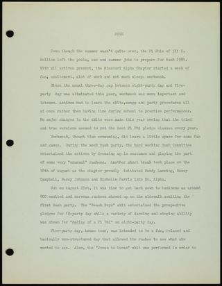 Missouri Alpha Chapter History Binder, 1984-1985, Page 15