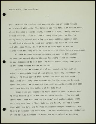 Missouri Alpha Chapter History Binder, 1984-1985, Page 58