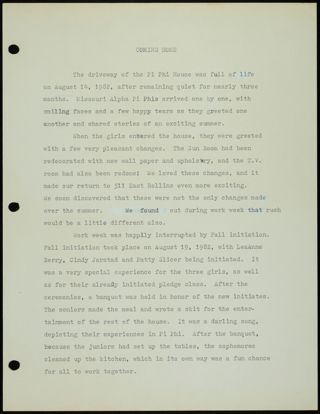 Missouri Alpha Chapter History Binder, 1982-1983, Page 20