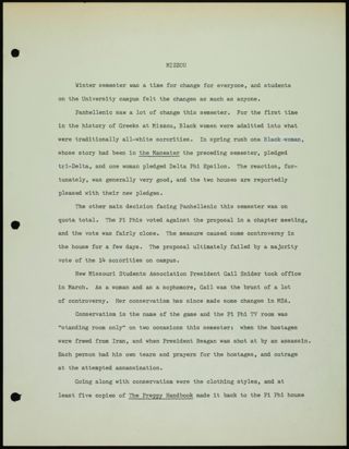 Missouri Alpha Chapter History Binder, 1981, Page 32