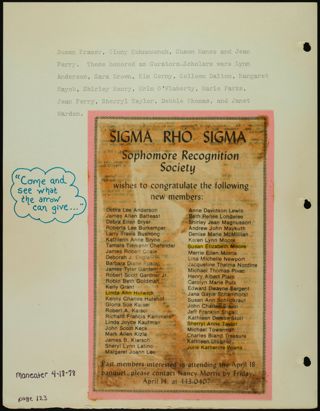 Missouri Alpha Chapter History Binder, 1977-1978, Page 106