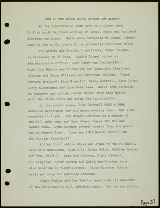 Missouri Alpha Chapter History Binder, 1976-1977, Page 37