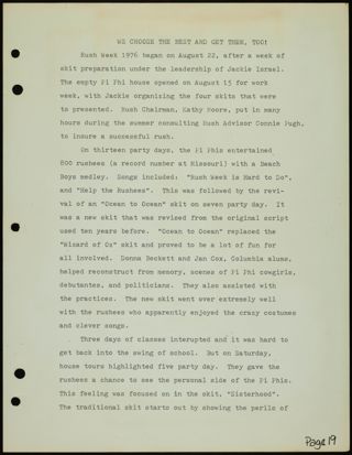 Missouri Alpha Chapter History Binder, 1976-1977, Page 20