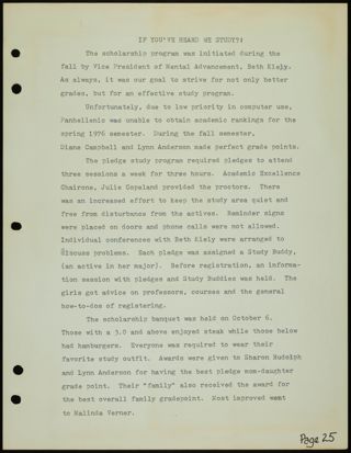 Missouri Alpha Chapter History Binder, 1976-1977, Page 26