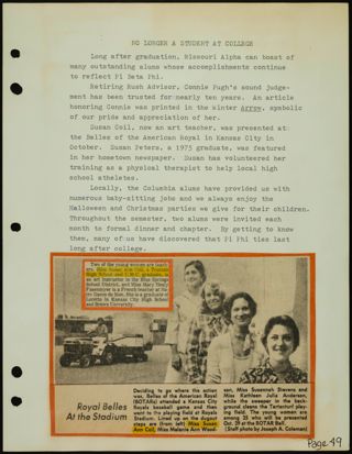 Missouri Alpha Chapter History Binder, 1976-1977, Page 49