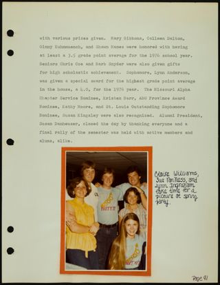Missouri Alpha Chapter History Binder, 1976-1977, Page 88