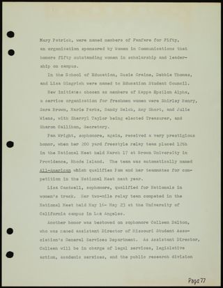 Missouri Alpha Chapter History Binder, 1976-1977, Page 74