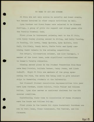 Missouri Alpha Chapter History Binder, 1976-1977, Page 80