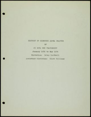 Missouri Alpha Chapter History Binder, 1975-1976, Page 49