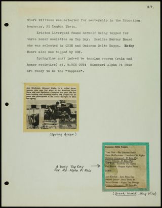 Missouri Alpha Chapter History Binder, 1975-1976, Page 72