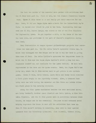 Missouri Alpha Chapter History Binder, 1973-1974, Page 87
