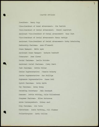 Missouri Alpha Chapter History Binder, 1973-1974, Page 11