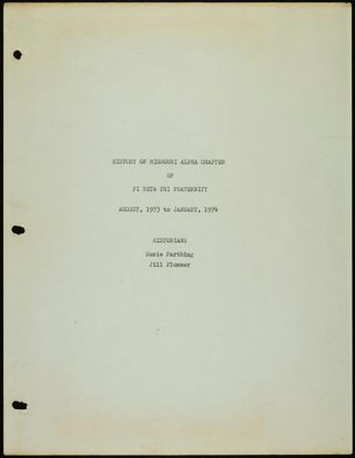 Missouri Alpha Chapter History Binder, 1973-1974, Page 3