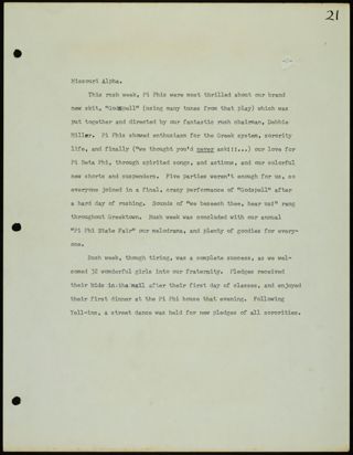 Missouri Alpha Chapter History Binder, 1973-1974, Page 25