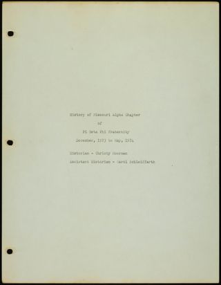 Missouri Alpha Chapter History Binder, 1973-1974, Page 52