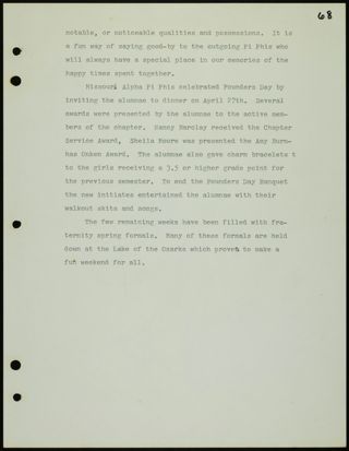 Missouri Alpha Chapter History Binder, 1971-1972, Page 65