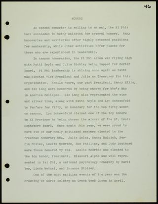 Missouri Alpha Chapter History Binder, 1971-1972, Page 43