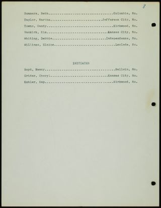 Missouri Alpha Chapter History Binder, 1970-1971, Page 10