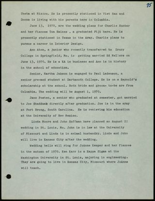 Missouri Alpha Chapter History Binder, 1969-1970, Page 75