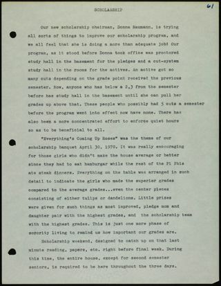 Missouri Alpha Chapter History Binder, 1969-1970, Page 61
