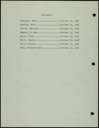 Missouri Alpha Chapter History Binder, 1968-1969, Page 5
