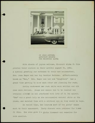 Missouri Alpha Chapter History Binder, 1964-1965, Page 19