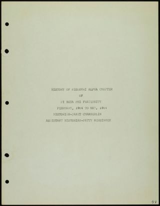 Missouri Alpha Chapter History Binder, 1963-1964, Page 113
