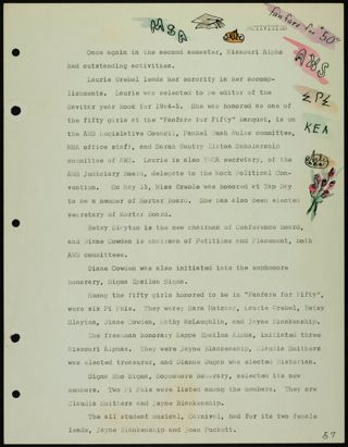 Missouri Alpha Chapter History Binder, 1963-1964, Page 133
