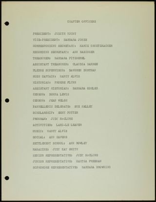 Missouri Alpha Chapter History Binder, 1959-1961, Page 101