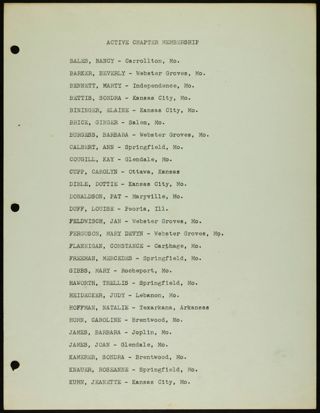 Missouri Alpha Chapter History Binder, 1956-1957, Page 5
