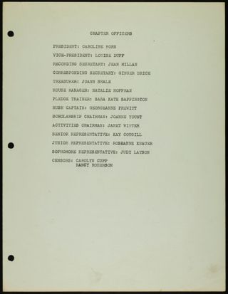 Missouri Alpha Chapter History Binder, 1956-1957, Page 9