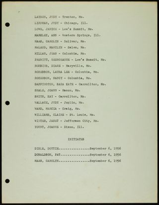 Missouri Alpha Chapter History Binder, 1956-1957, Page 7