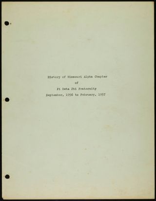 Missouri Alpha Chapter History Binder, 1956-1957