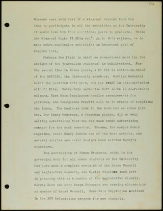 Missouri Alpha Chapter History Binder, 1955-1956, Page 33