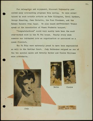 Missouri Alpha Chapter History Binder, 1955-1956, Page 91