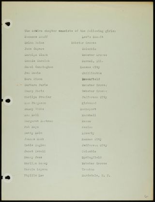 Missouri Alpha Chapter History Binder, 1953-1955, Page 11