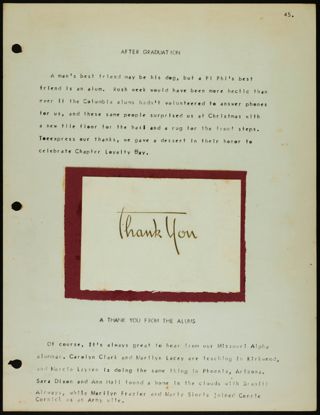 Missouri Alpha Chapter History Binder, 1953-1955, Page 201