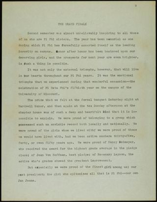 Missouri Alpha Chapter History Binder, 1947-1951, Page 85