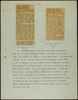 Missouri Alpha Chapter History Binder, 1947-1951, Page 131