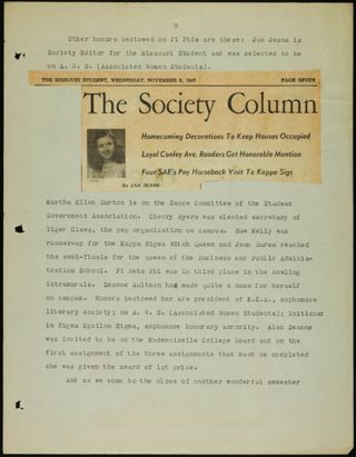 Missouri Alpha Chapter History Binder, 1947-1951, Page 31