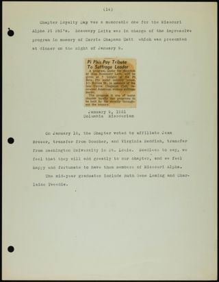 Missouri Alpha Chapter History Binder, 1947-1951, Page 163