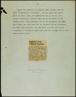 Missouri Alpha Chapter History Binder, 1947-1951, Page 111