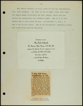 Missouri Alpha Chapter History Binder, 1926-1961, Page 9