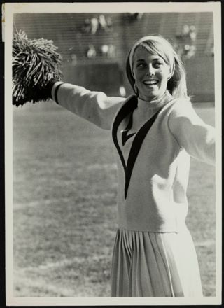 Karen Little on Rally Squad Photograph, October 7, 1967