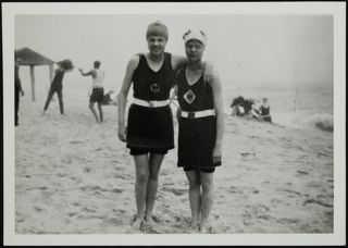 Genieve Johnston and Ruth Morris Enjoying the Beach at Convention Photograph, June 26-30, 1922