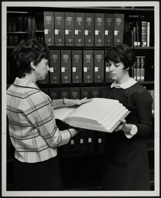 Jacqueline Crowder Presenting Braille Dictionary Photograph, April 1967