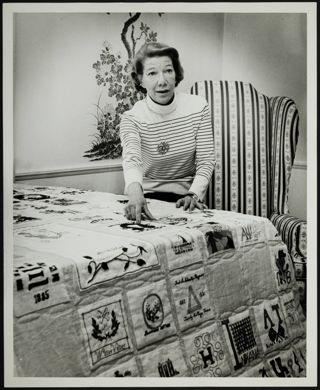 Phyllis Battelle With Centennial Quilt Photograph, c. 1973