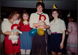 Three Beta Omega Chapter Members With Raggedy Anne Dolls Photograph